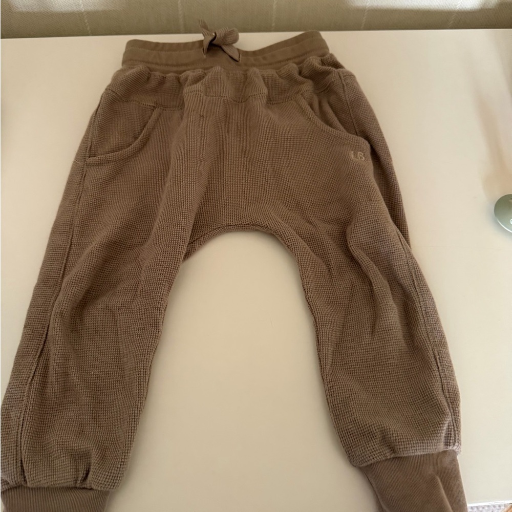 Little Bipsy Taupe Knit Jogger Pants